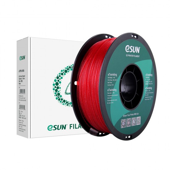 eSun eTwinkling PLA Red / Rood Filament