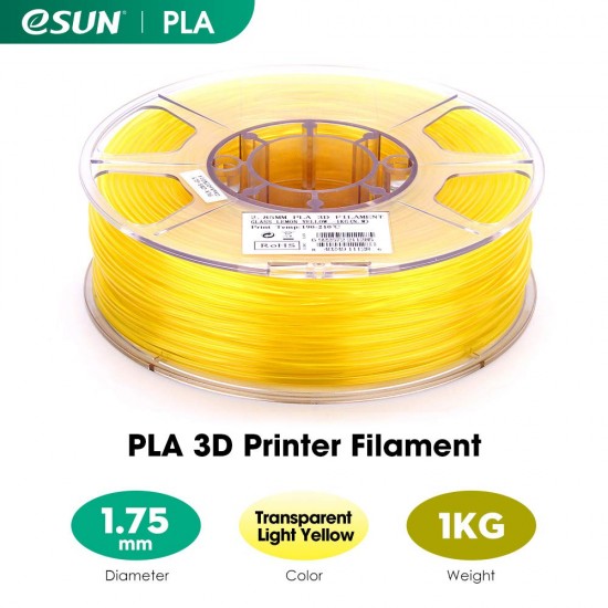 1.75mm transparant geel PLA filament