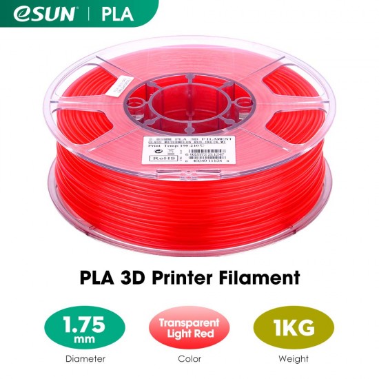 1.75mm transparant rood PLA filament