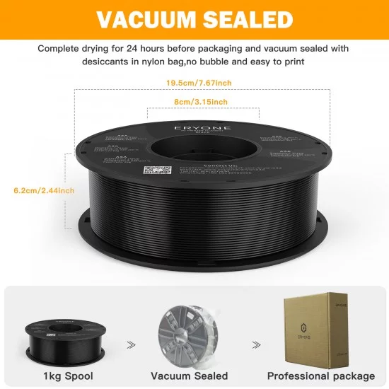 Eryone ASA Black / Zwart ASA Filament Eryone ASA Black / Zwart ASA Filament