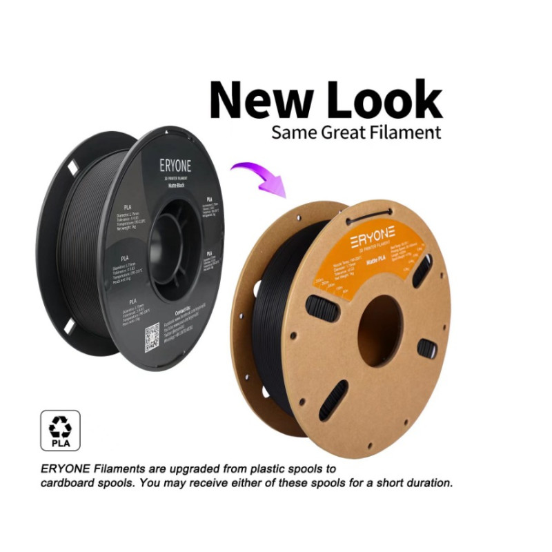 Eryone Carbon Fiber PLA Black / Zwart Filament