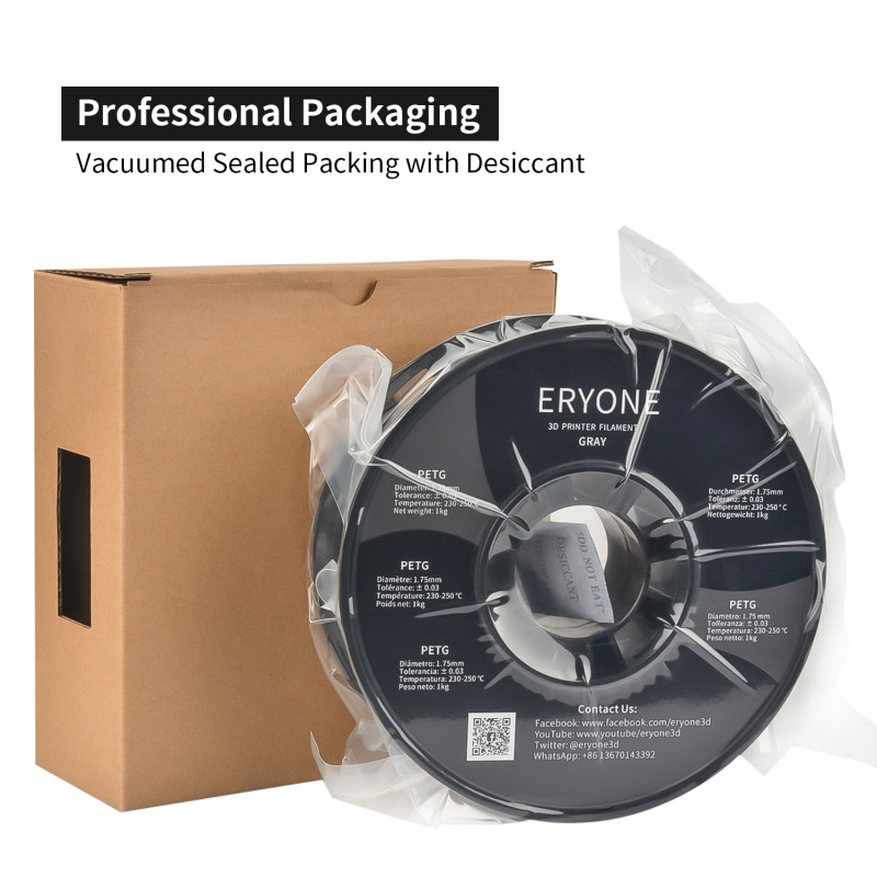 Eryone PETG Grey / Grijs Filament Eryone PETG Grey / Grijs Filament