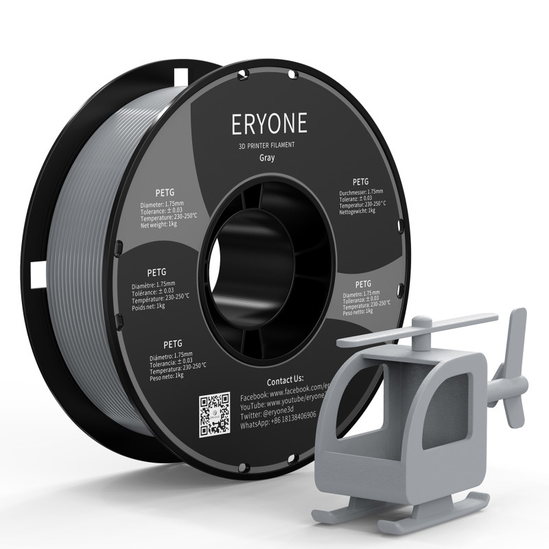 Eryone PETG Grey / Grijs Filament Eryone PETG Grey / Grijs Filament