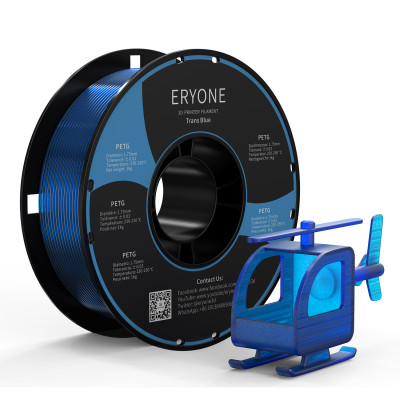 Eryone PETG Transparent Blue / Trans Blauw Filament