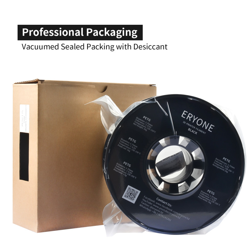 Eryone PETG Black / Zwart Filament Eryone PETG Black / Zwart Filament