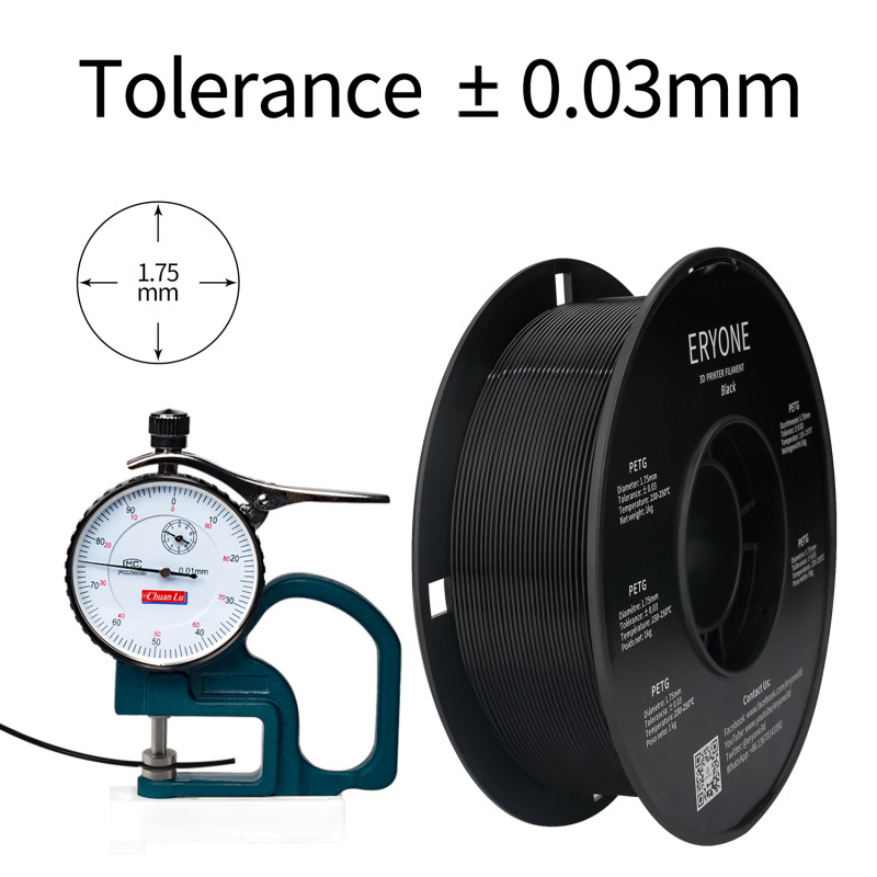 Eryone PETG Black / Zwart Filament Eryone PETG Black / Zwart Filament