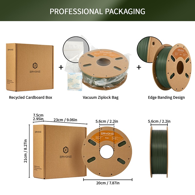 Eryone PLA+ Army Green / Leger Groen Filament Eryone PLA+ Army Green / Leger Groen Filament