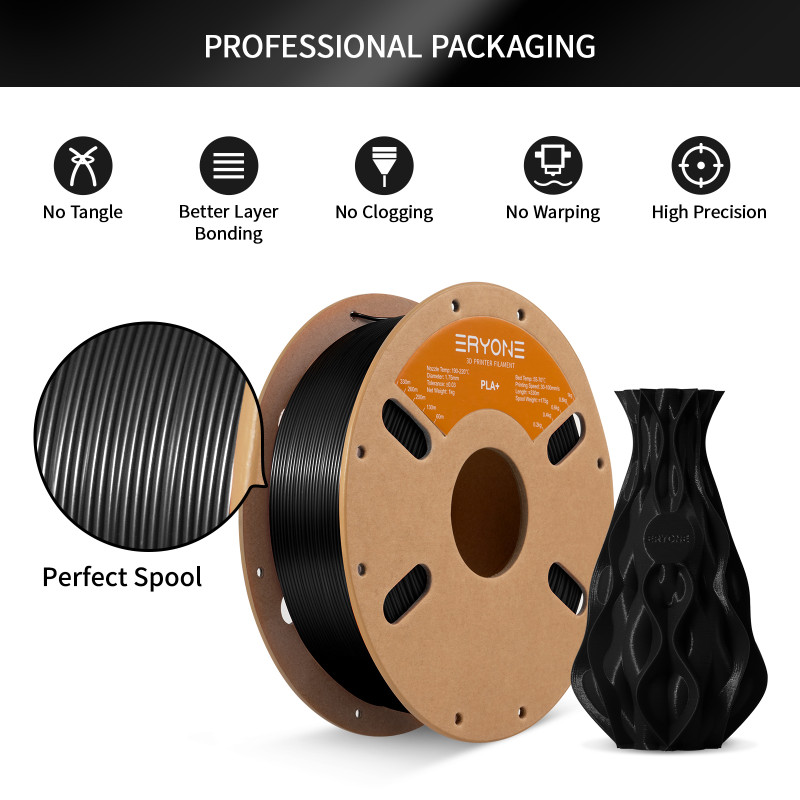Eryone PLA+ Black / Zwart Filament