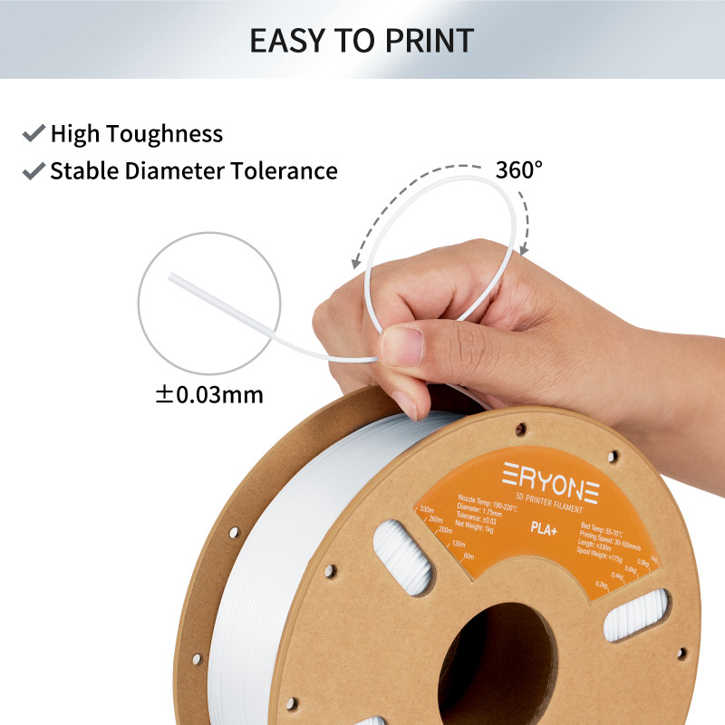 Eryone PLA+ Cool White / Koud Wit Filament Eryone PLA+ Cool White / Koud Wit Filament