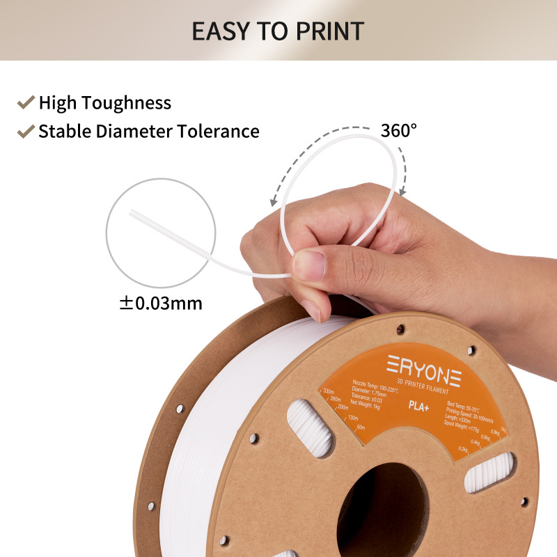 Eryone PLA+ Ivory White / Ivoorwit Filament Eryone PLA+ Ivory White / Ivoorwit Filament