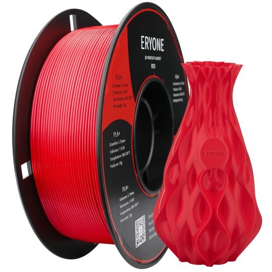 1.75mm rood PLA+ filament ERYONE