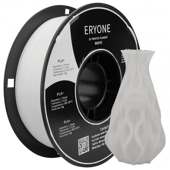 Eryone PLA+ White / Wit Filament Eryone PLA+ White / Wit Filament