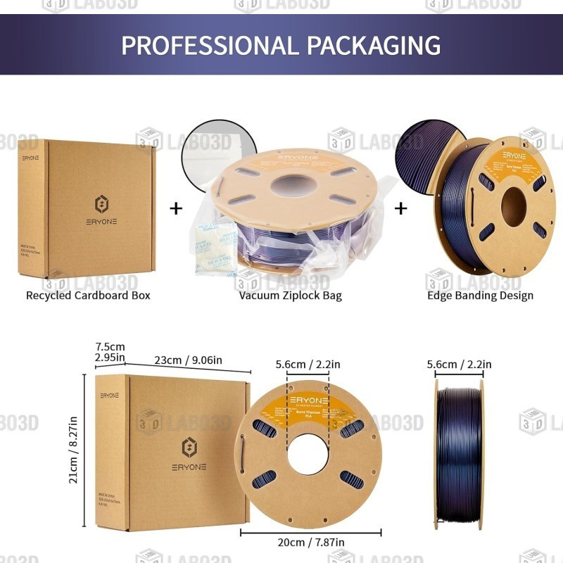 Eryone Burnt Titanium PLA Blue Purple / Blauw Paars Filament Eryone Burnt Titanium PLA Blue Purple / Blauw Paars Filament
