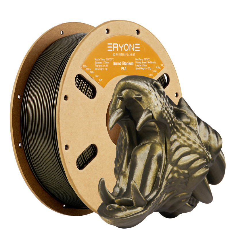 Eryone Burnt Titanium PLA Dark Gold / Donker Goud Filament Eryone Burnt Titanium PLA Dark Gold / Donker Goud Filament