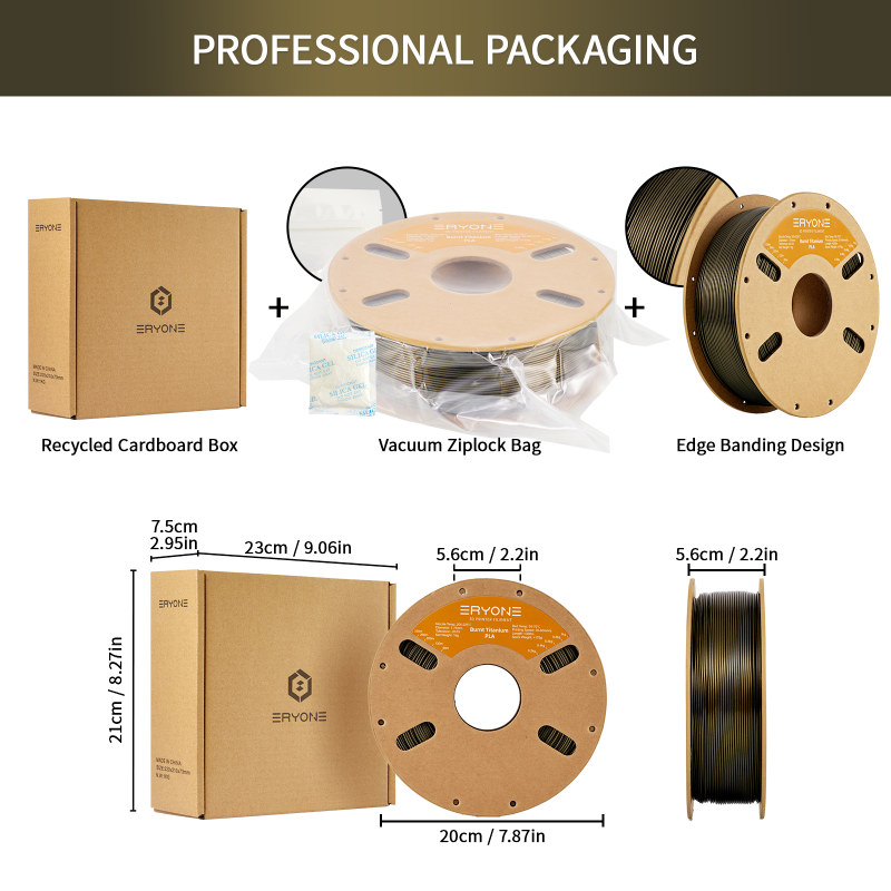 Eryone Burnt Titanium PLA Dark Gold / Donker Goud Filament Eryone Burnt Titanium PLA Dark Gold / Donker Goud Filament