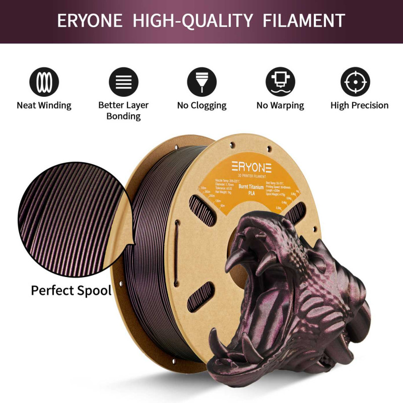 Eryone Burnt Titanium PLA Red / Rood Filament