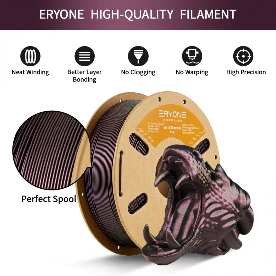 Eryone Burnt Titanium PLA Red / Rood Filament Eryone Burnt Titanium PLA Red / Rood Filament