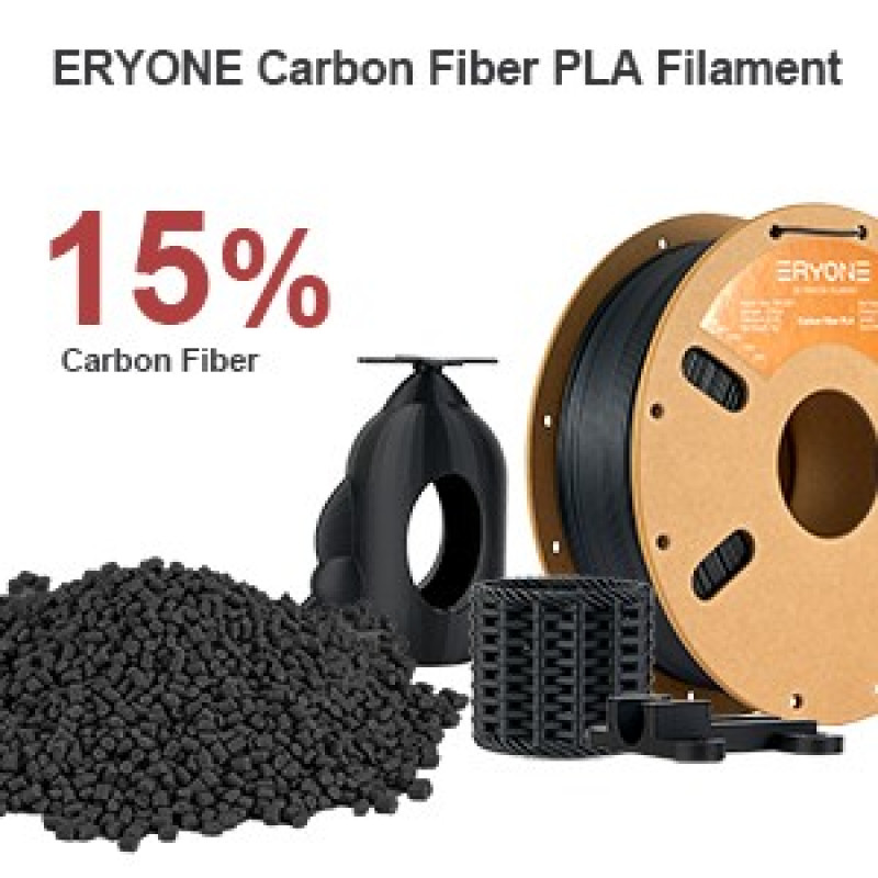 Eryone Carbon Fiber PLA Black / Zwart Filament