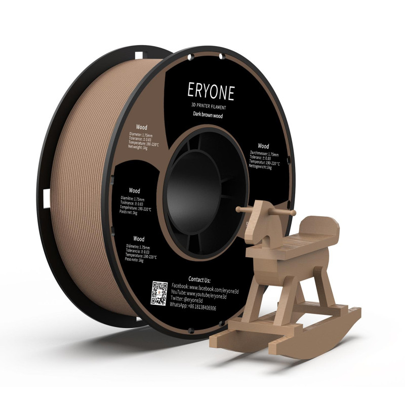 Eryone Wood PLA Deep Wood / Diep Bruin Filament