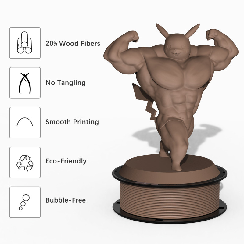 Eryone Wood PLA Deep Wood / Diep Bruin Filament