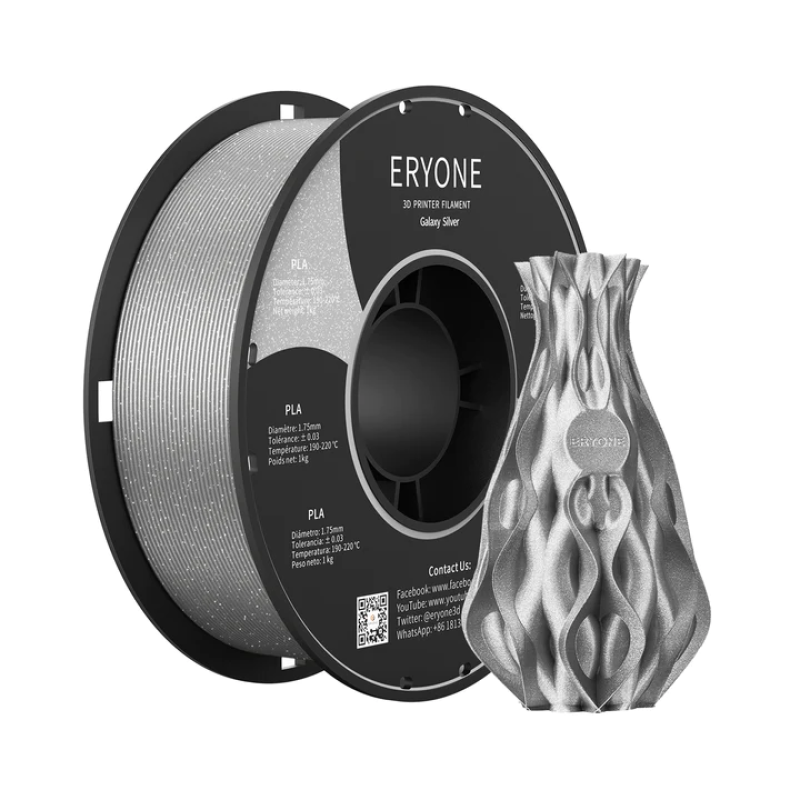 Eryone Galaxy PLA Silver / Zilver Filament Eryone Galaxy PLA Silver / Zilver Filament
