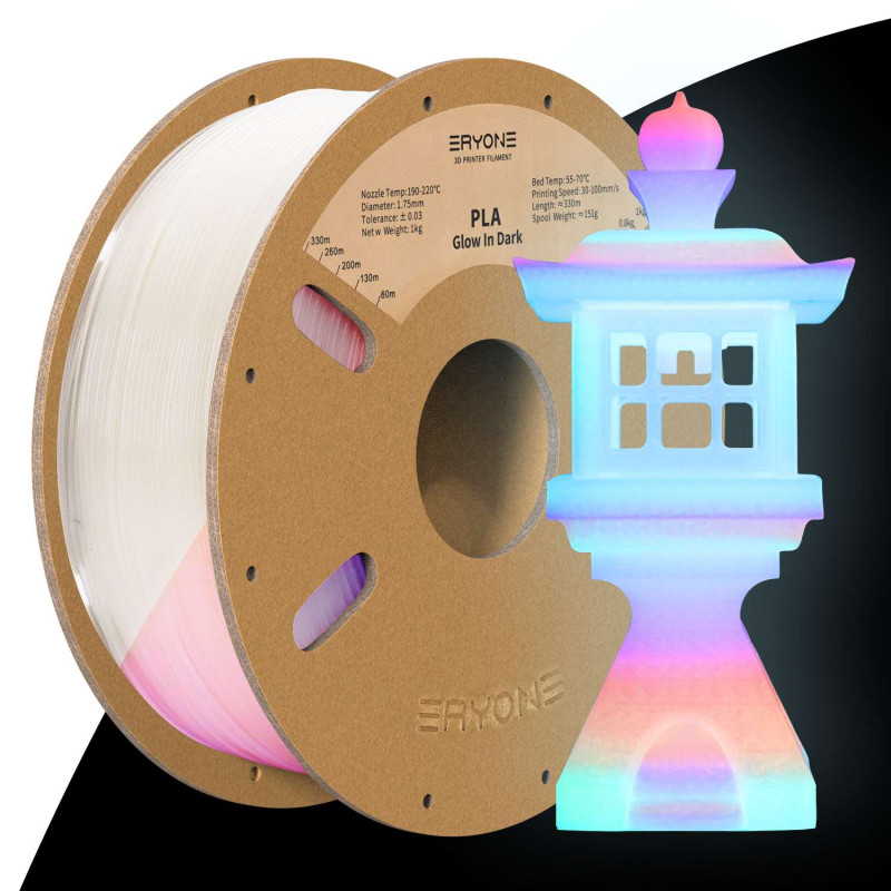 Eryone Rainbow PLA Luminous Rainbow / Oplichtend Regenboog Filament Eryone Rainbow PLA Luminous Rainbow / Oplichtend Regenboog Filament