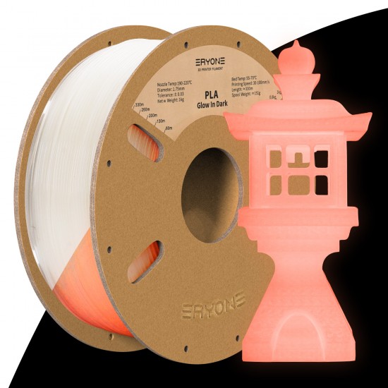 Eryone PLA Luminous RedOrange / Oplichtend RoodOranjeFilament Eryone PLA Luminous RedOrange / Oplichtend RoodOranjeFilament