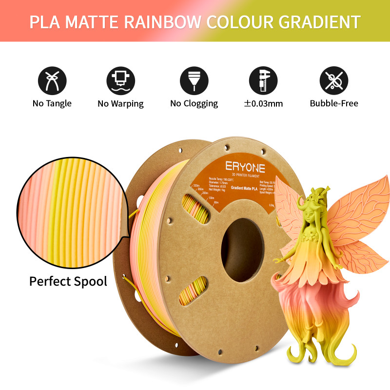 Eryone Gradient Matte PLA Finanxue Filament Eryone Gradient Matte PLA Finanxue Filament