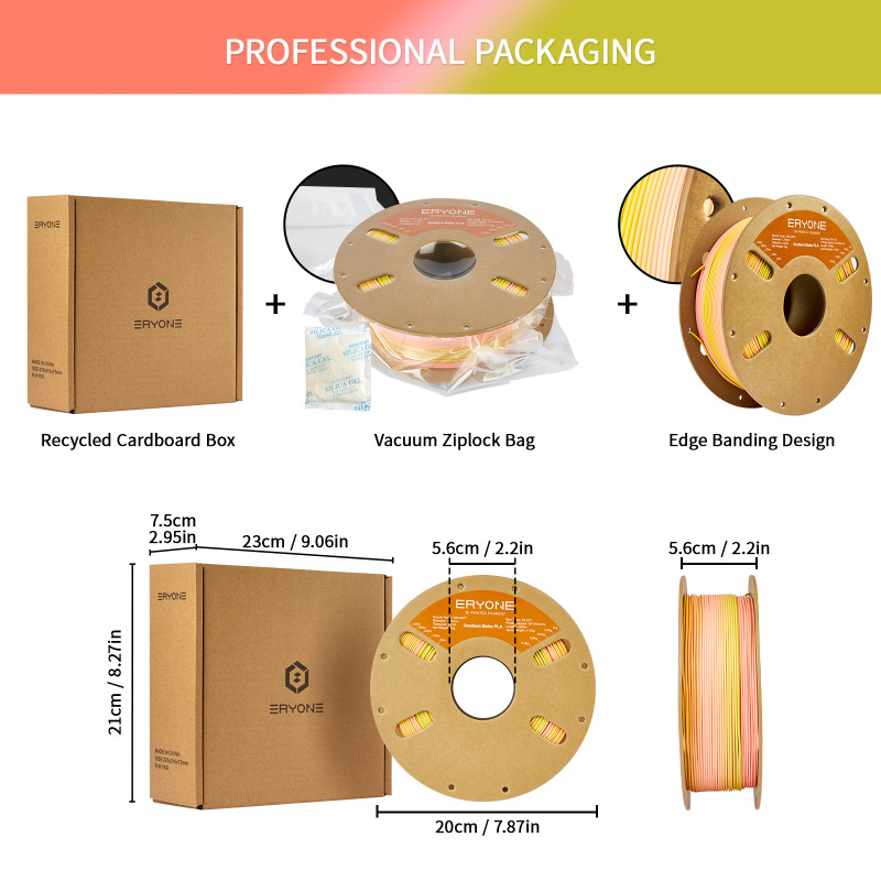 Eryone Gradient Matte PLA Finanxue Filament Eryone Gradient Matte PLA Finanxue Filament