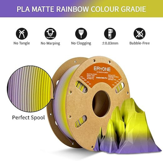 Eryone Gradient Matte PLA Granite Filament