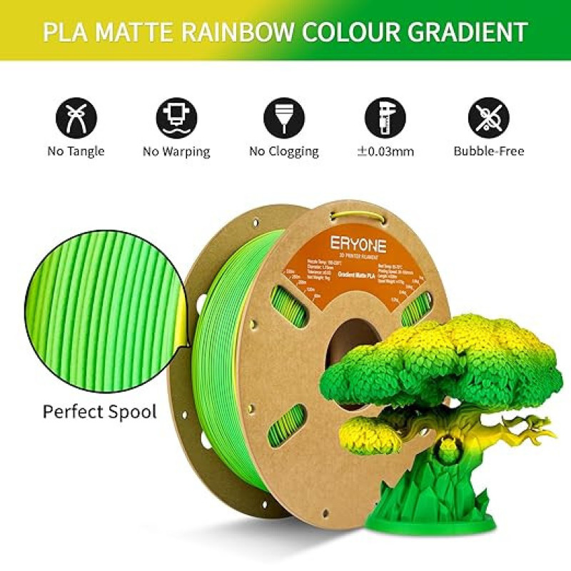 Eryone Gradient Matte PLA Shire Filament Eryone Gradient Matte PLA Shire Filament