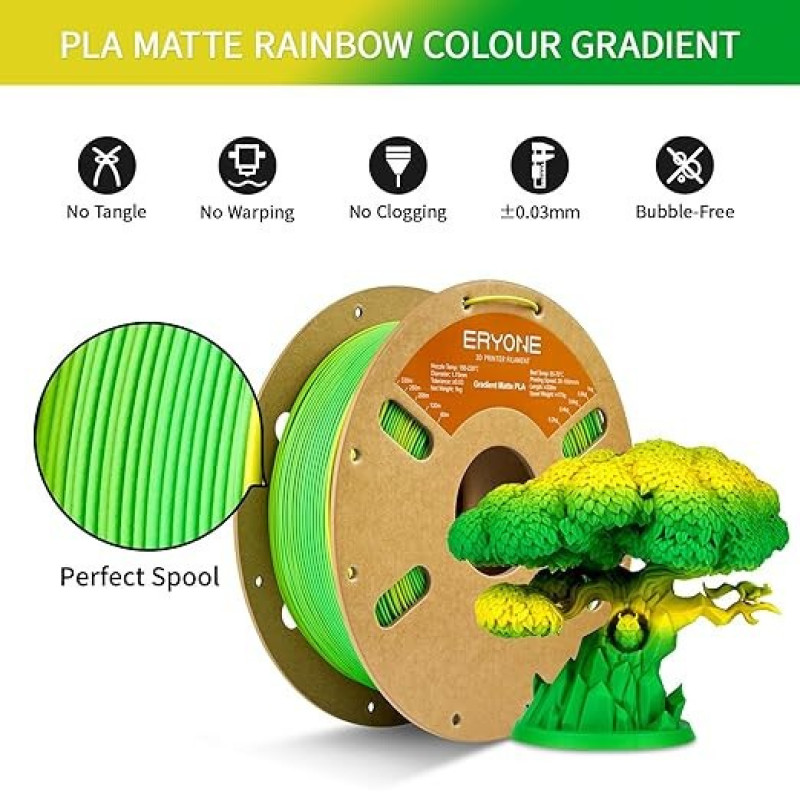 Eryone Gradient Matte PLA Shire Filament Eryone Gradient Matte PLA Shire Filament