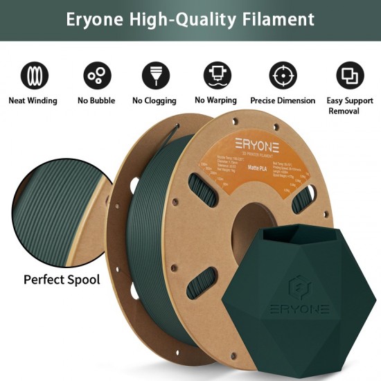 Eryone Matte PLA Black Forest Green