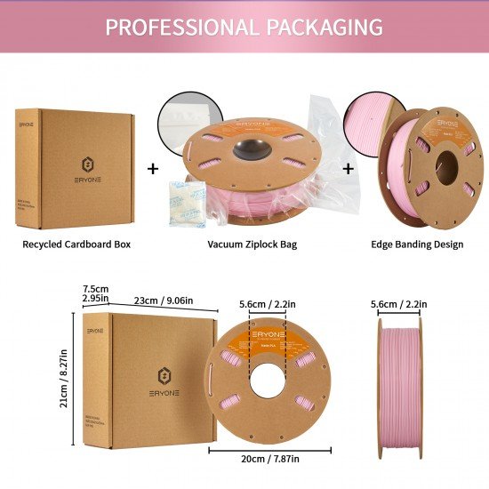 Eryone Matte PLA Pink / Roze Filament Eryone Matte PLA Pink / Roze Filament