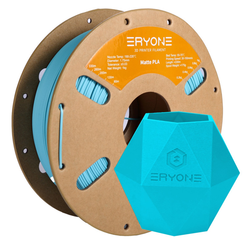 Eryone Matte PLA Aqua Blue / Aqua Blauw Filament Eryone Matte PLA Aqua Blue / Aqua Blauw Filament