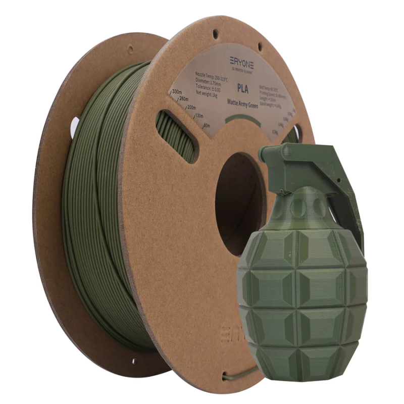 Eryone Matte PLA Army green / Legergroen Filament Eryone Matte PLA Army green / Legergroen Filament