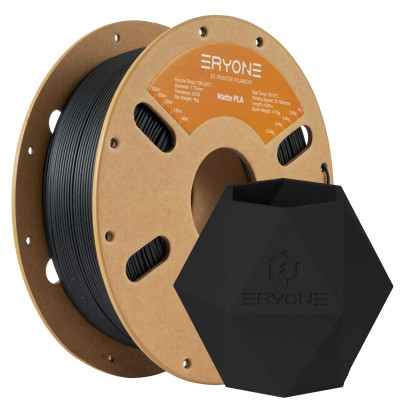 Eryone Matte PLA Black / Zwart Filament Eryone Matte PLA Black / Zwart Filament