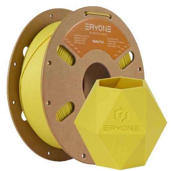 Eryone Matte PLA Yellow / Geel Filament Eryone Matte PLA Yellow / Geel Filament