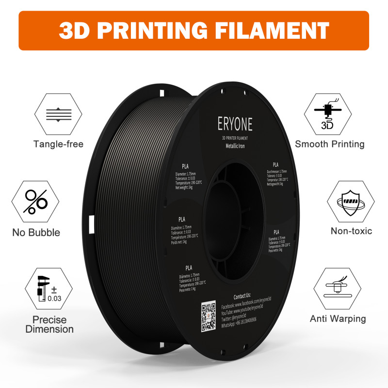 Eryone Metallic PLA Iron / IJzer Filament