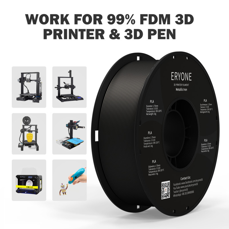 Eryone Metallic PLA Iron / IJzer Filament