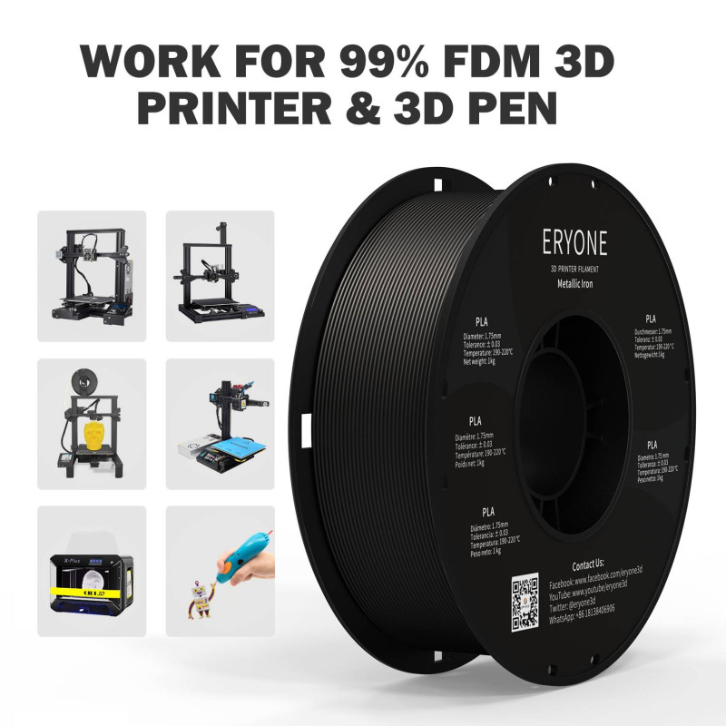 Eryone Metallic PLA Iron / IJzer Filament
