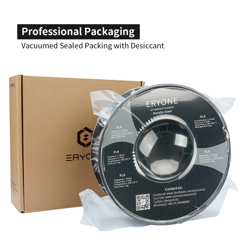 Eryone Metallic PLA Steel / Staal Filament