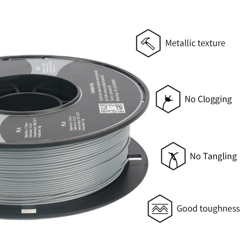Eryone Metallic PLA Steel / Staal Filament