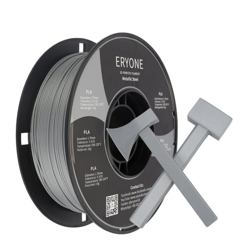 Eryone Metallic PLA Steel / Staal Filament Eryone Metallic PLA Steel / Staal Filament