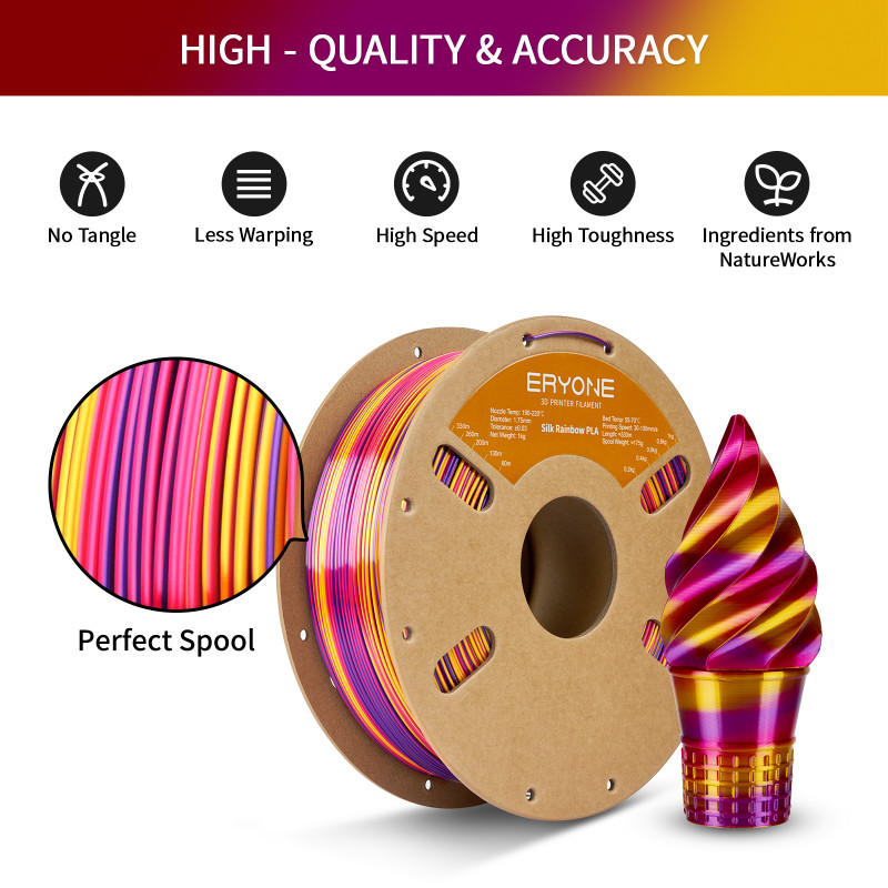Eryone Rainbow Rapid Silk PLA Inferno Eryone Rainbow Rapid Silk PLA Inferno