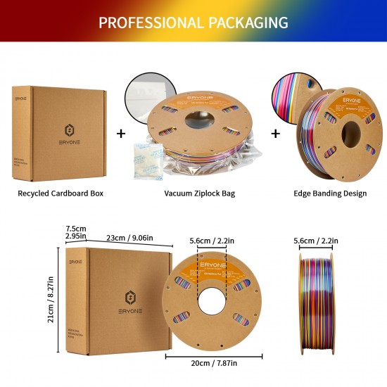 Eryone Rainbow Rapid Silk PLA Psychedelic Eryone Rainbow Rapid Silk PLA Psychedelic