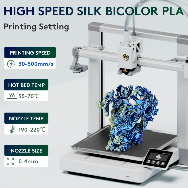 Eryone Dual-Color Silk PLA Sapphire Blue&Gold Eryone Dual-Color Silk PLA Sapphire Blue&Gold