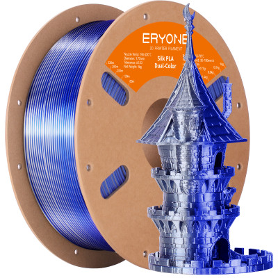 Eryone Dual-Color Silk PLA Midnight blue & Silver Eryone Dual-Color Silk PLA Midnight blue & Silver