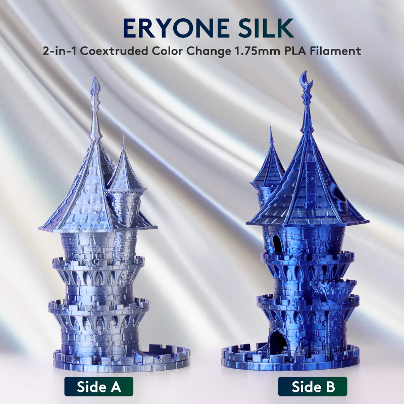 Eryone Dual-Color Silk PLA Midnight blue & Silver Eryone Dual-Color Silk PLA Midnight blue & Silver