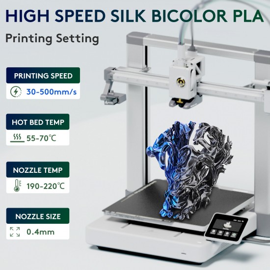 Eryone Dual-Color Silk PLA Midnight Blue & Black Eryone Dual-Color Silk PLA Midnight Blue & Black